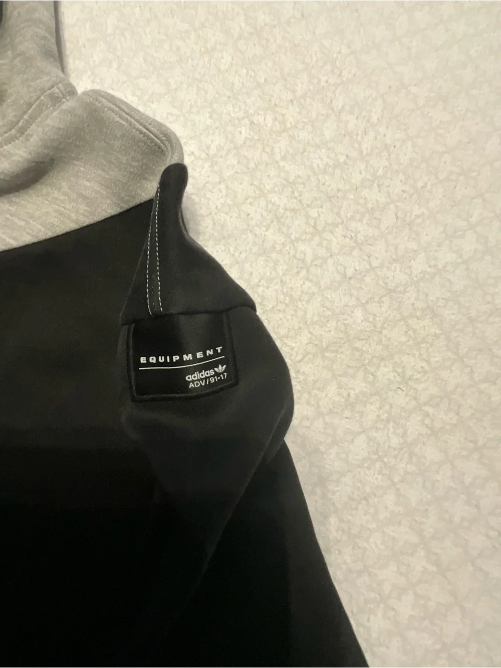 adidas Men's Gray & Black Diagonal Panel Hoodie